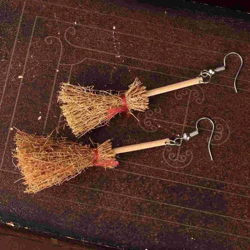 Special Halloween Broomstick Earrings - Fun & Unique Gift