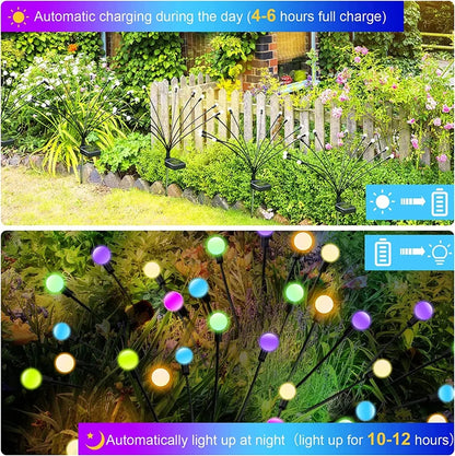 6/8/10 LED Solar Garden Lights Powered Firefly Lights Outdoor Garden Decoration Landscape Lights Firework Firefly Lawn Lamps