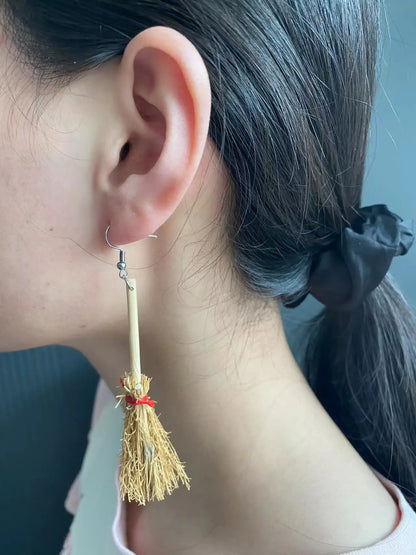 Special Halloween Broomstick Earrings - Fun & Unique Gift