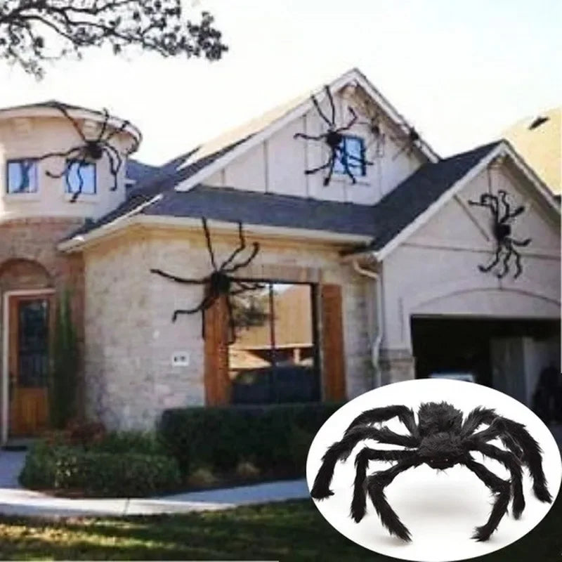 Giant Plush Halloween Spider - Outdoor Decoration and Party Prop