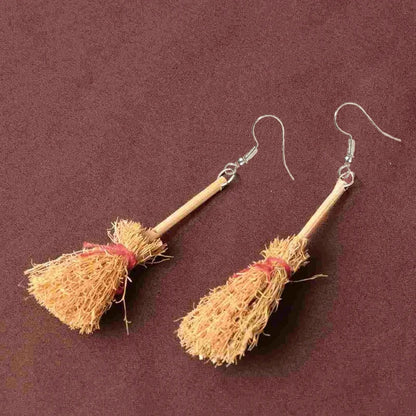 Special Halloween Broomstick Earrings - Fun & Unique Gift