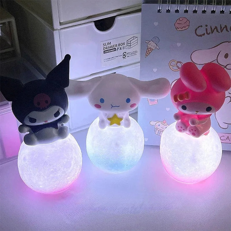 Hello Kitty and Friends Night Light - Cute Bedside Lamp for Kids (Kuromi, Cinnamoroll)