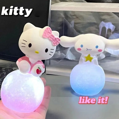 Hello Kitty and Friends Night Light - Cute Bedside Lamp for Kids (Kuromi, Cinnamoroll)