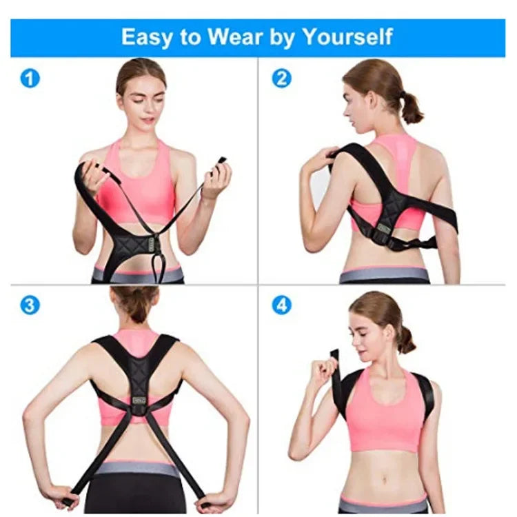 ComfortFit Posture Corrector | Adjustable Back Brace for Spinal Alignment and Support