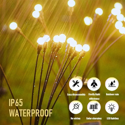 6/8/10 LED Solar Garden Lights Powered Firefly Lights Outdoor Garden Decoration Landscape Lights Firework Firefly Lawn Lamps