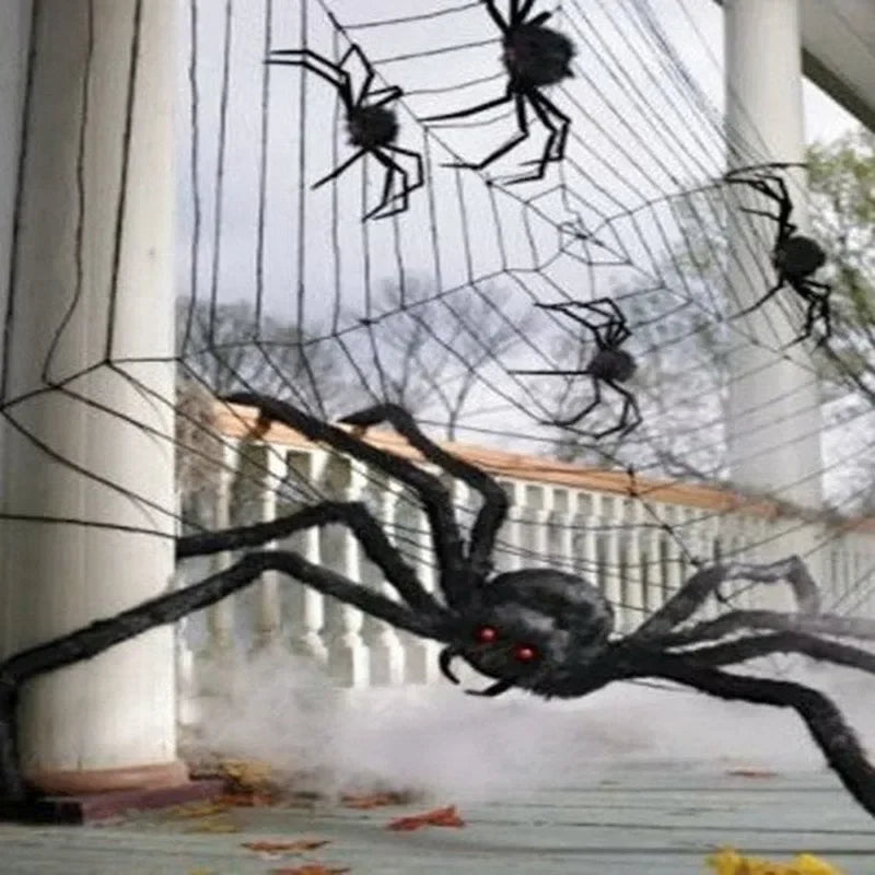 Giant Plush Halloween Spider - Outdoor Decoration and Party Prop