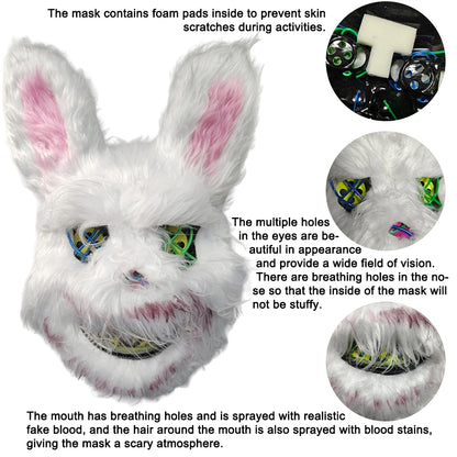 Luminous LED Bloody Bunny and Rabbit Mask – Halloween Horror Cosplay Prop