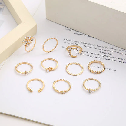 Bohemian Love 9-piece Set: Crystal Butterfly Star Moon Rings 🦋🌟🌙