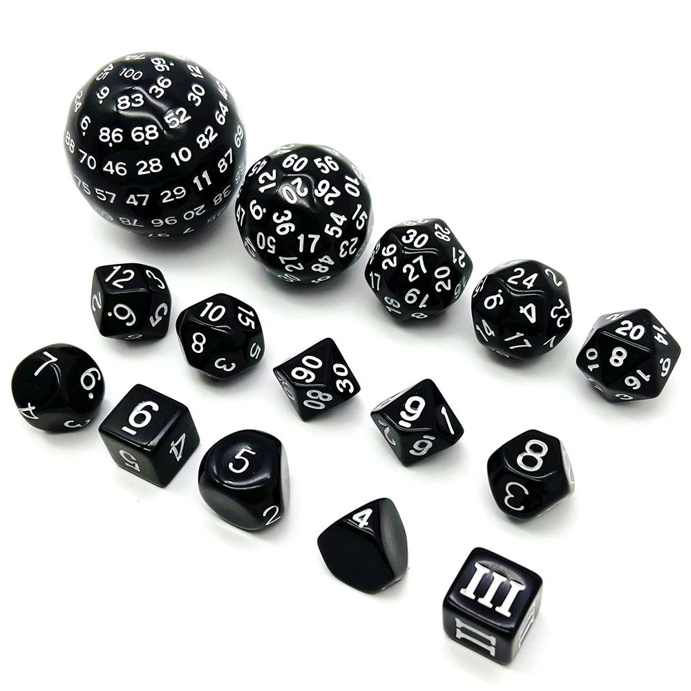 Polyhedral Dice Set 15 Pcs in Velvet Bag 🎲 DND RPG Board Game Accessories