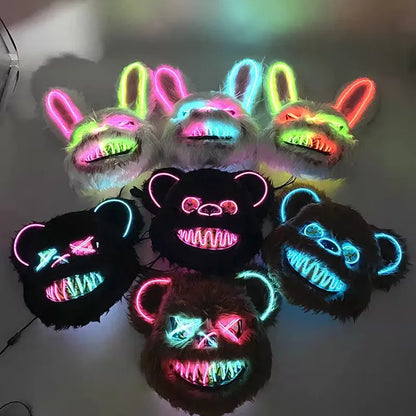 Luminous LED Bloody Bunny and Rabbit Mask – Halloween Horror Cosplay Prop