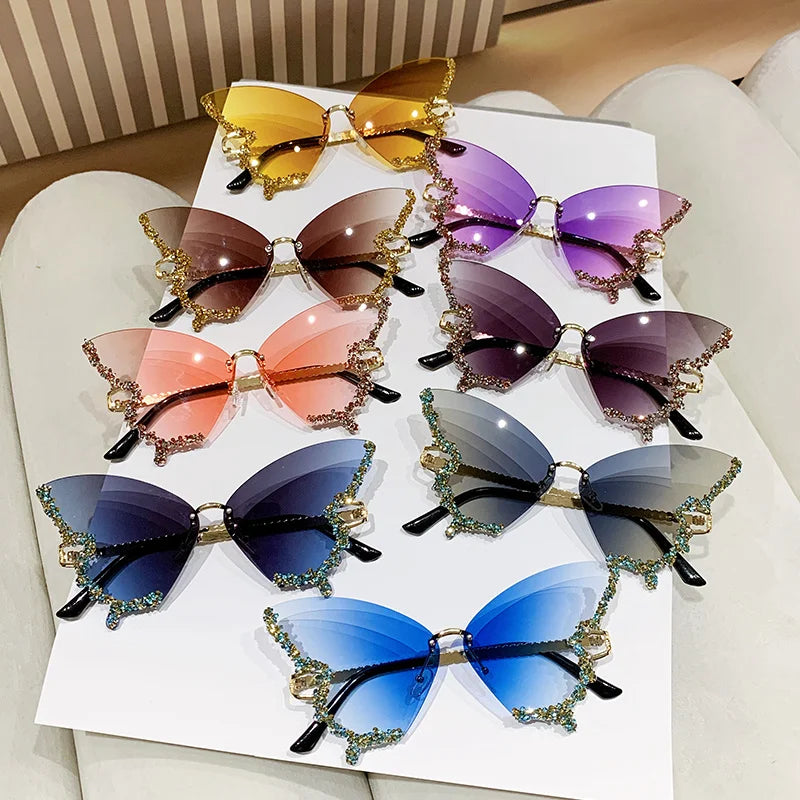 Owl City Oversize Butterfly Diamond Edge Sunglasses