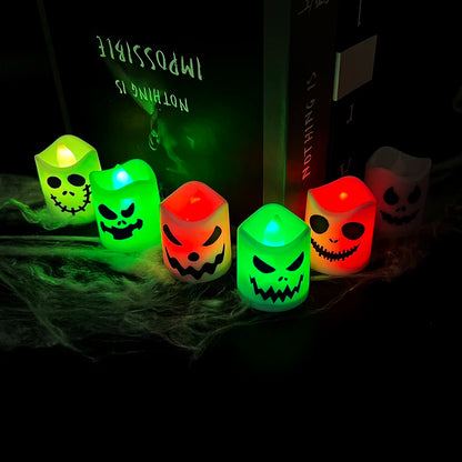 6pcs LED Halloween Ghost and Pumpkin Candle Lights - Party and Home Decor