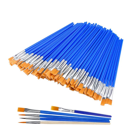 50 PCS Essential Props Flat Paint Brushes Small Brush for Painting Art Volume For Painting Detail