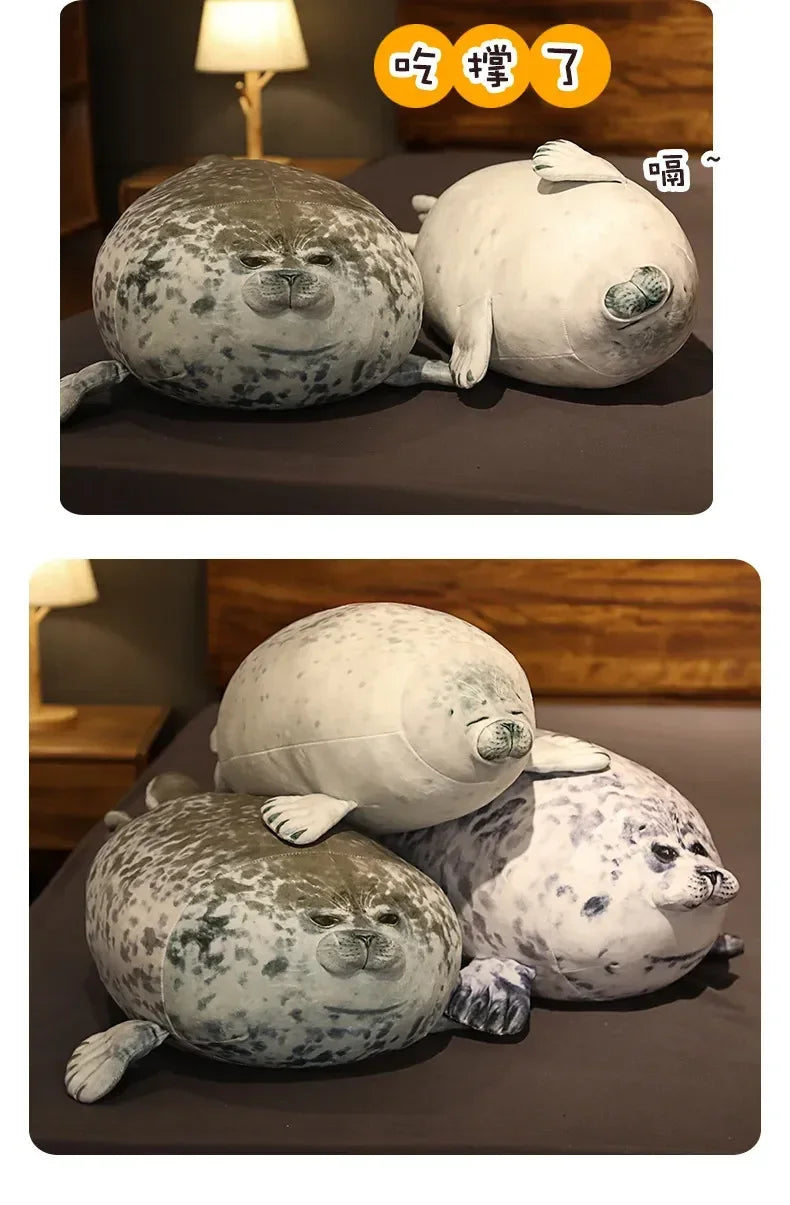 Plush Fat Seal Toy - Soft Stuffed Animal and Cozy Pillow | Cute Sea Lion Doll, Perfect Christmas Gift