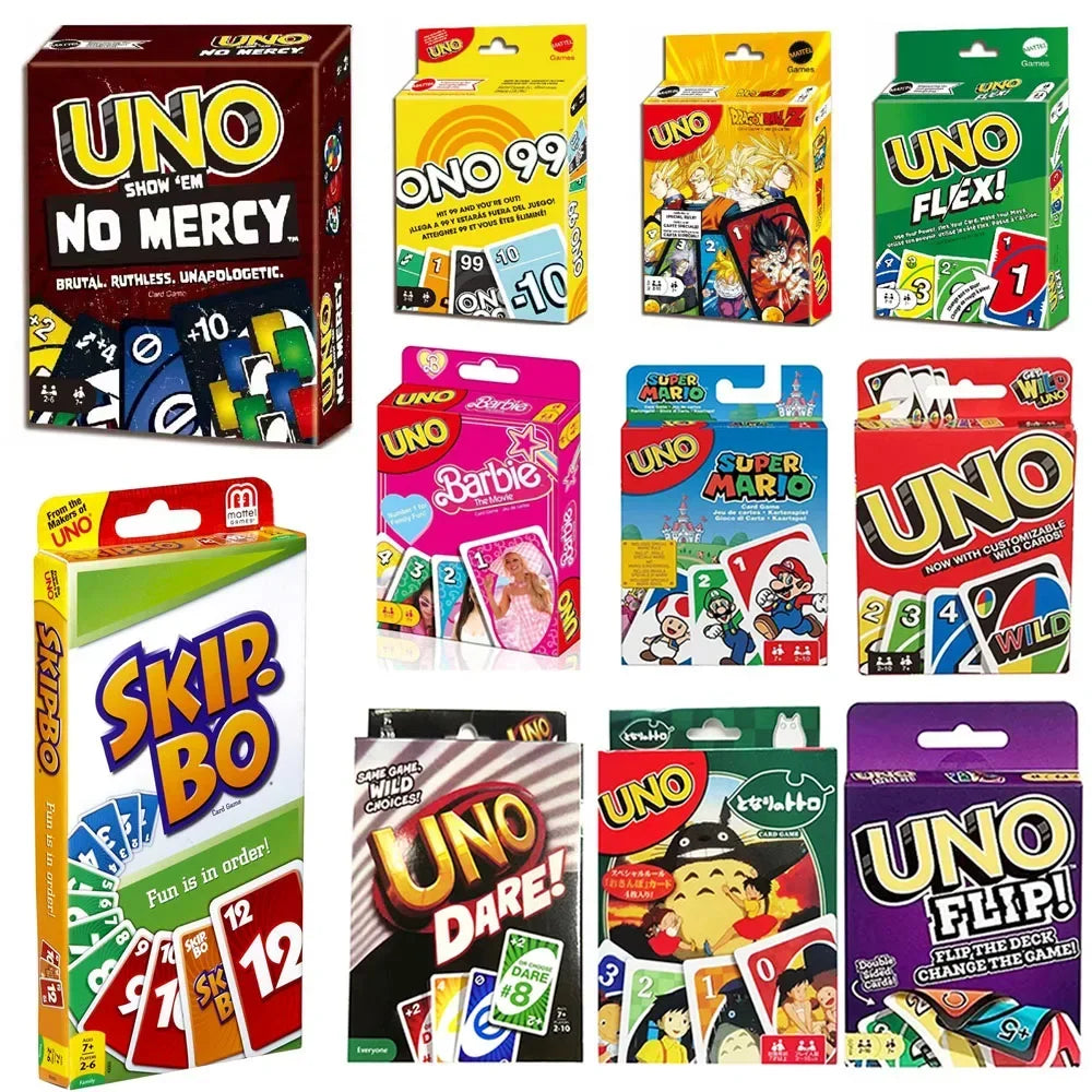 UNO Barbie,Minions,Mario ! SHOWEM NO MERCY Card Game: Family Fun and Entertainment🃏