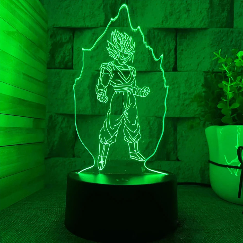 Dragon Ball Z 3D LED Night Light – Goku, Vegeta, Broly and Jiren | 7/16 Colors, USB Rechargeable Table Lamp, Perfect Gift