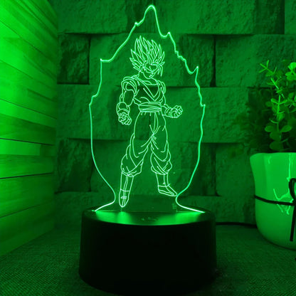 Dragon Ball Z 3D LED Night Light – Goku, Vegeta, Broly and Jiren | 7/16 Colors, USB Rechargeable Table Lamp, Perfect Gift