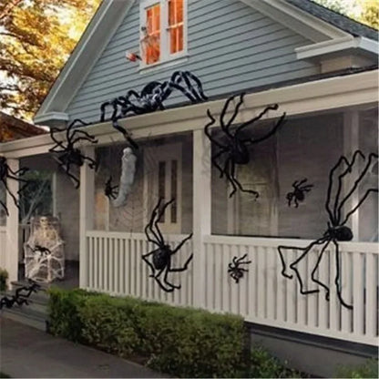 Giant Plush Halloween Spider - Outdoor Decoration and Party Prop