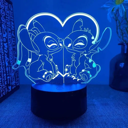 3D Stitch Night Light with Remote and  Touch Control - Perfect Gift for Room Décor, Birthdays, and Holidays