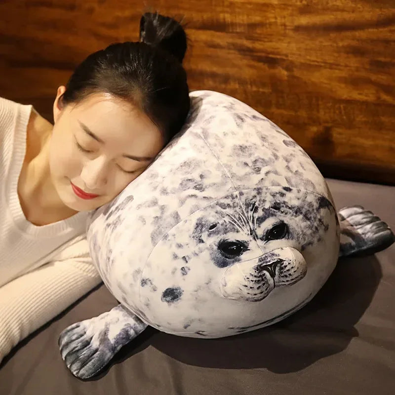 Plush Fat Seal Toy - Soft Stuffed Animal and Cozy Pillow | Cute Sea Lion Doll, Perfect Christmas Gift