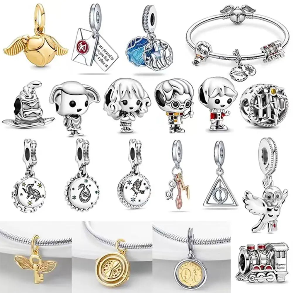 925 Sterling Silver Magic Charm Pendant - Exquisite Marvel,Disney Themed Zircon Bead for Pandora Bracelet