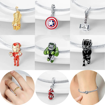 925 Sterling Silver Magic Charm Pendant - Exquisite Marvel,Disney Themed Zircon Bead for Pandora Bracelet