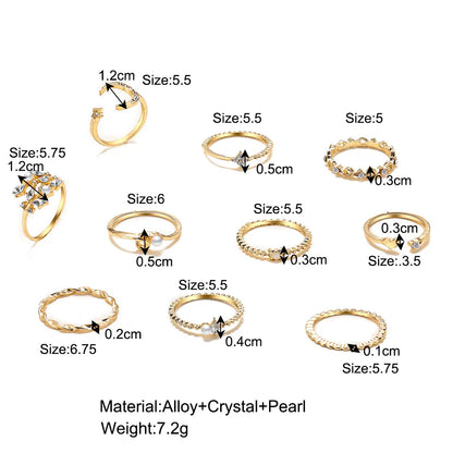 Bohemian Love 9-piece Set: Crystal Butterfly Star Moon Rings 🦋🌟🌙