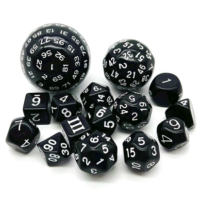 Polyhedral Dice Set 15 Pcs in Velvet Bag 🎲 DND RPG Board Game Accessories