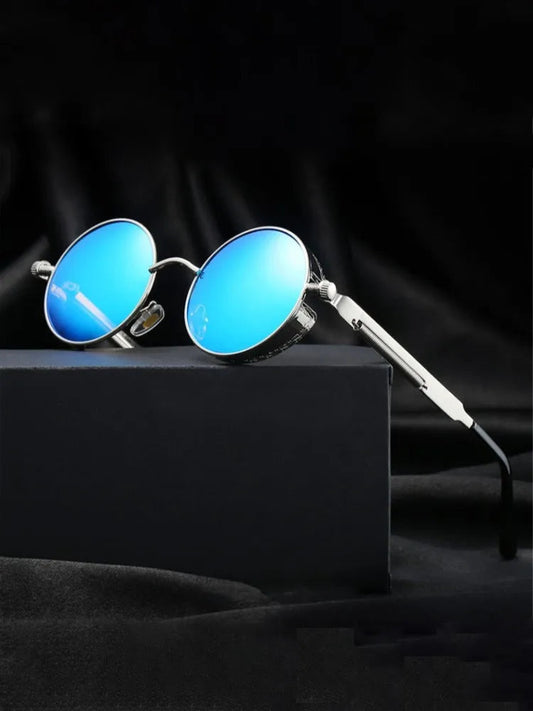 Round Metal Steampunk Sunglasses SELECTOR Fashion Glasses UV400